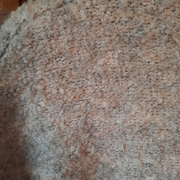 🛍 NWT Express Boucle Crew Neck Mini Shift Sweater Dress tan wool blend size L - Picture 9 of 14